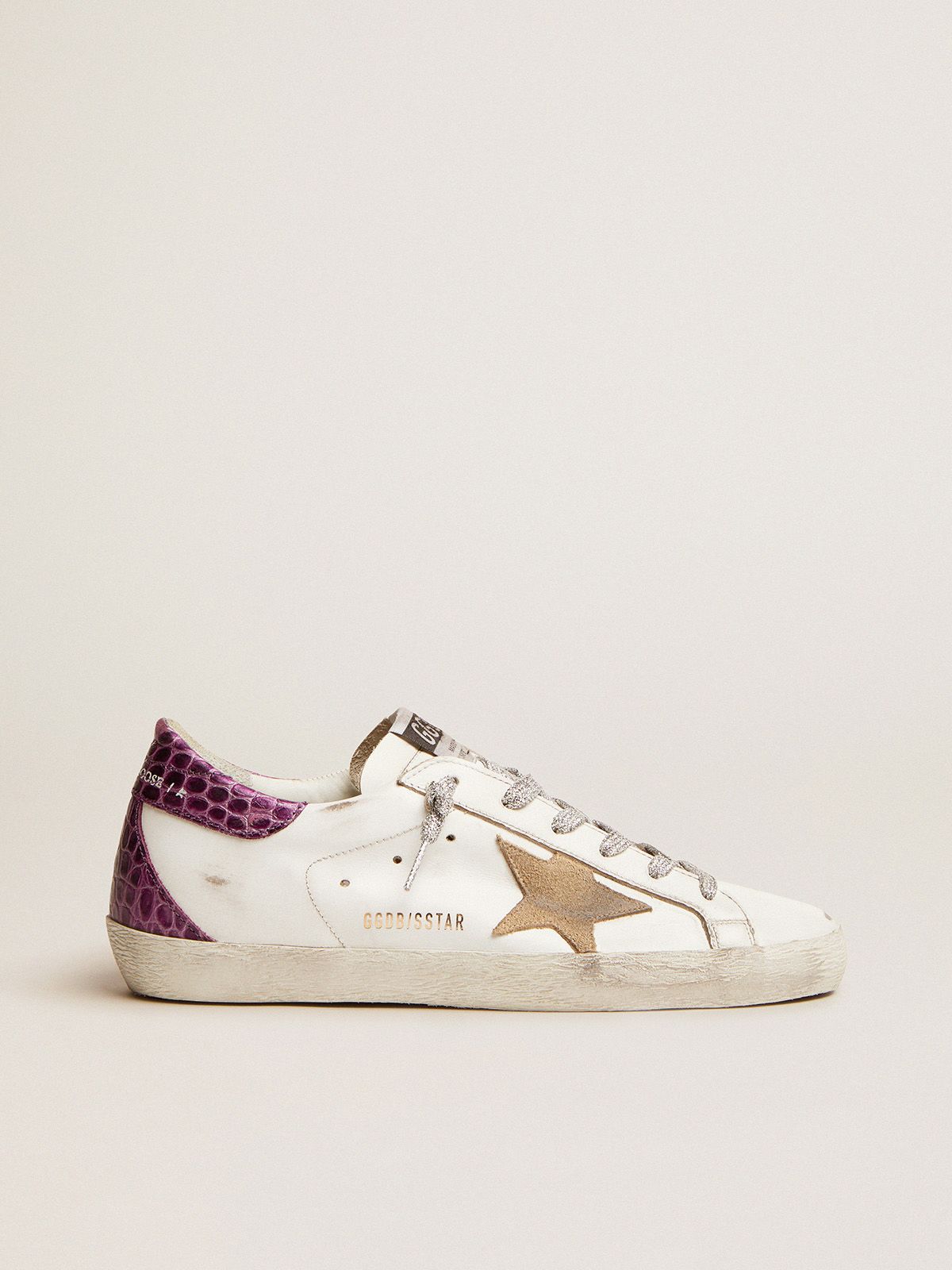 Sup-S LTD sneakers with purple crocodile-print leather heel tab