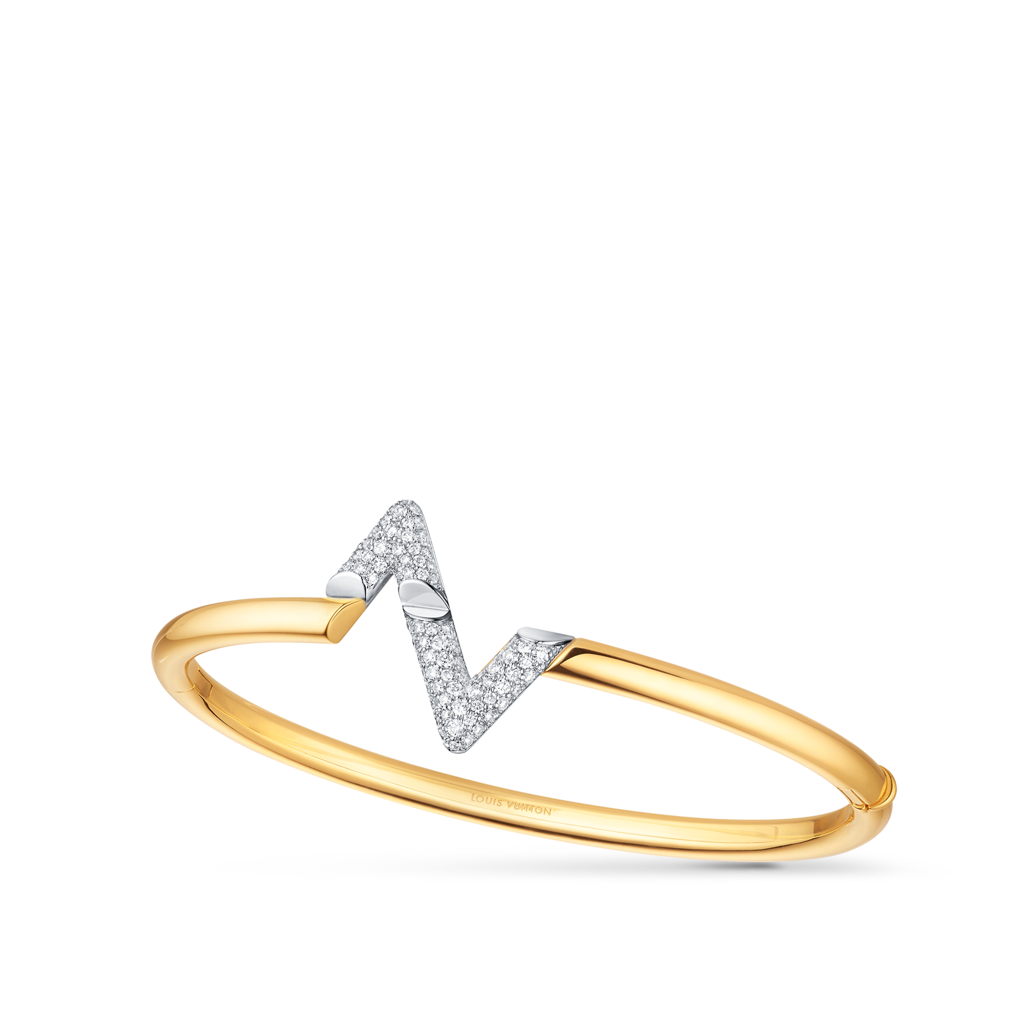 Louis Volt Upside Down Yellow and White Gold and Diamond Bracelets