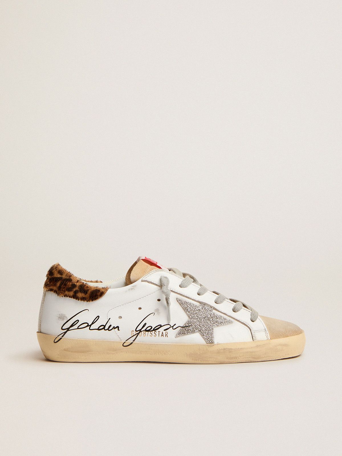 Sup-S sneakers with leopard-print pony skin heel tab and Swarovski crystal star